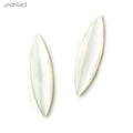 34x9x3mm White Moonstone Gem Quality Plain Marquise Focal Set of 2