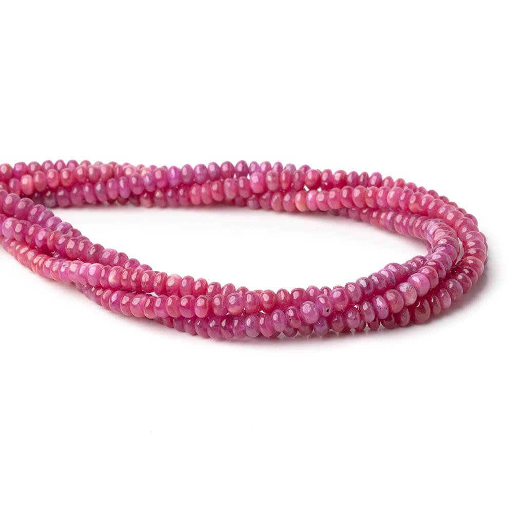 3.5-5.5mm Ruby Plain Rondelle Beads 16 inch 166 pieces AA