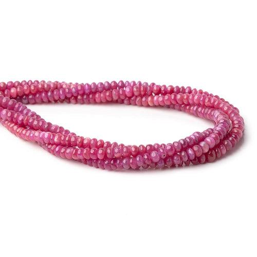 3.5-5.5mm Ruby Plain Rondelle Beads 16 inch 166 pieces AA