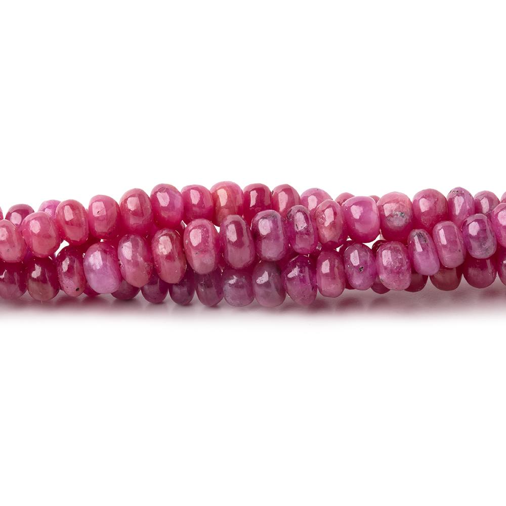 3.5-5.5mm Ruby Plain Rondelle Beads 16 inch 166 pieces AA