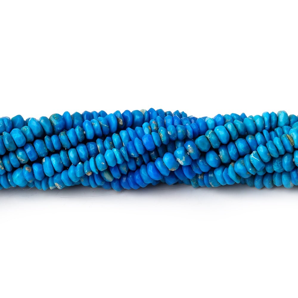 3.5-4mm Ceruleite Hand Faceted Rondelle Beads 12.5 inch 193 pieces
