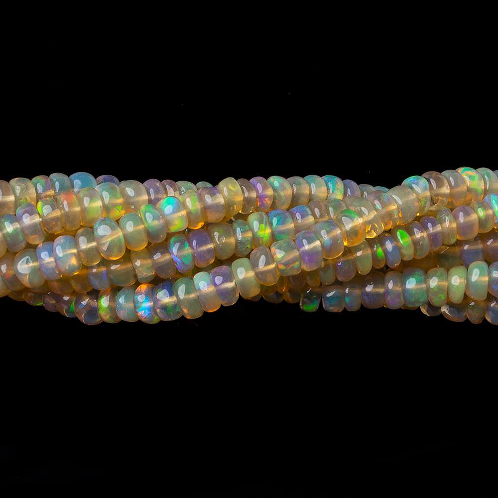 3.5-4mm Ethiopian Opal plain rondelle beads 16 inch 190 pieces AA