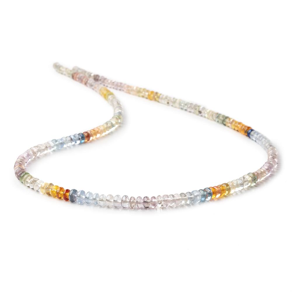 3.5-5mm Multi Color Sapphire Plain Rondelle Beads 18 inch 200 pieces AAA