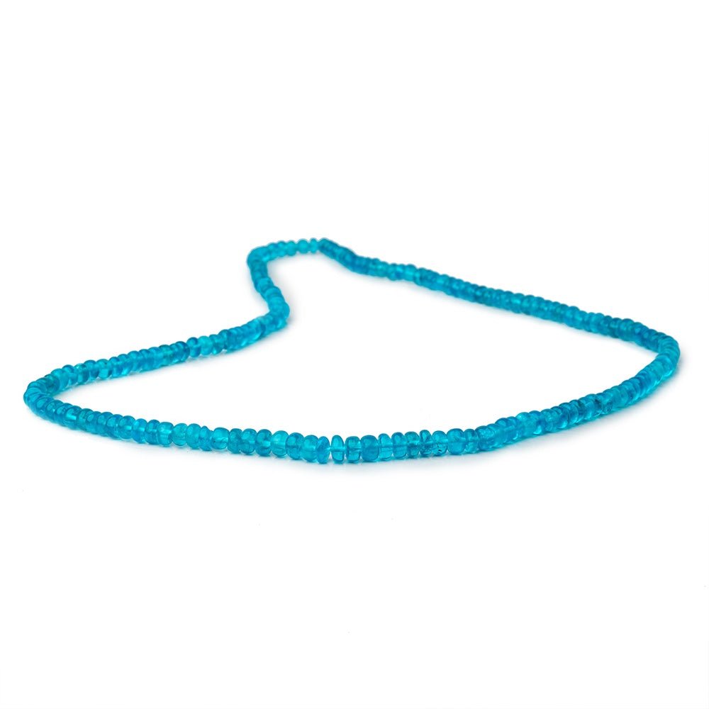 3.5-5mm Neon Blue Apatite Plain Rondelle Beads 18 inch 166 pieces AA