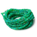 3.5-6.5mm Kelly Green Ethiopian Opal Faceted Heishi 16 inch 228 Beads AA