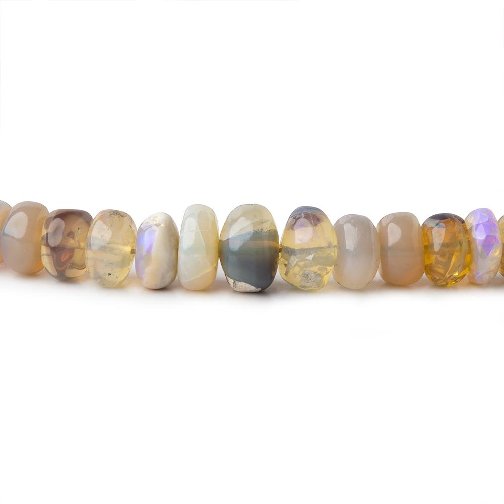 3.5-7.5mm Grey Australian Opal plain rondelles 18 inch 160 beads