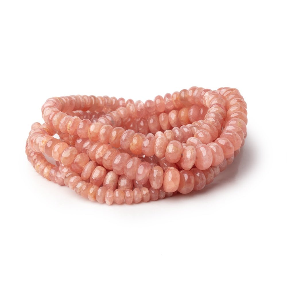 3.5-7.5mm Rhodochrosite Plain Rondelle Beads 18 inch 151 pieces AA