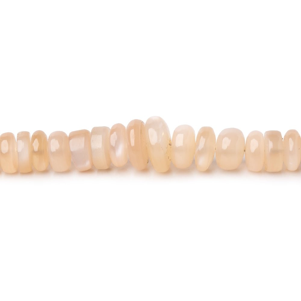 3.5-8.5mm Angel Skin Moonstone Plain Rondelle Beads 18 inch 170 pieces
