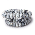 7.5-12.5mm Dendritic Opal Hand Carved Melon Rondelles 18 inch 74 beads AA