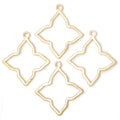 35mm Brushed 4 Point Star Charm Set of 4 pieces