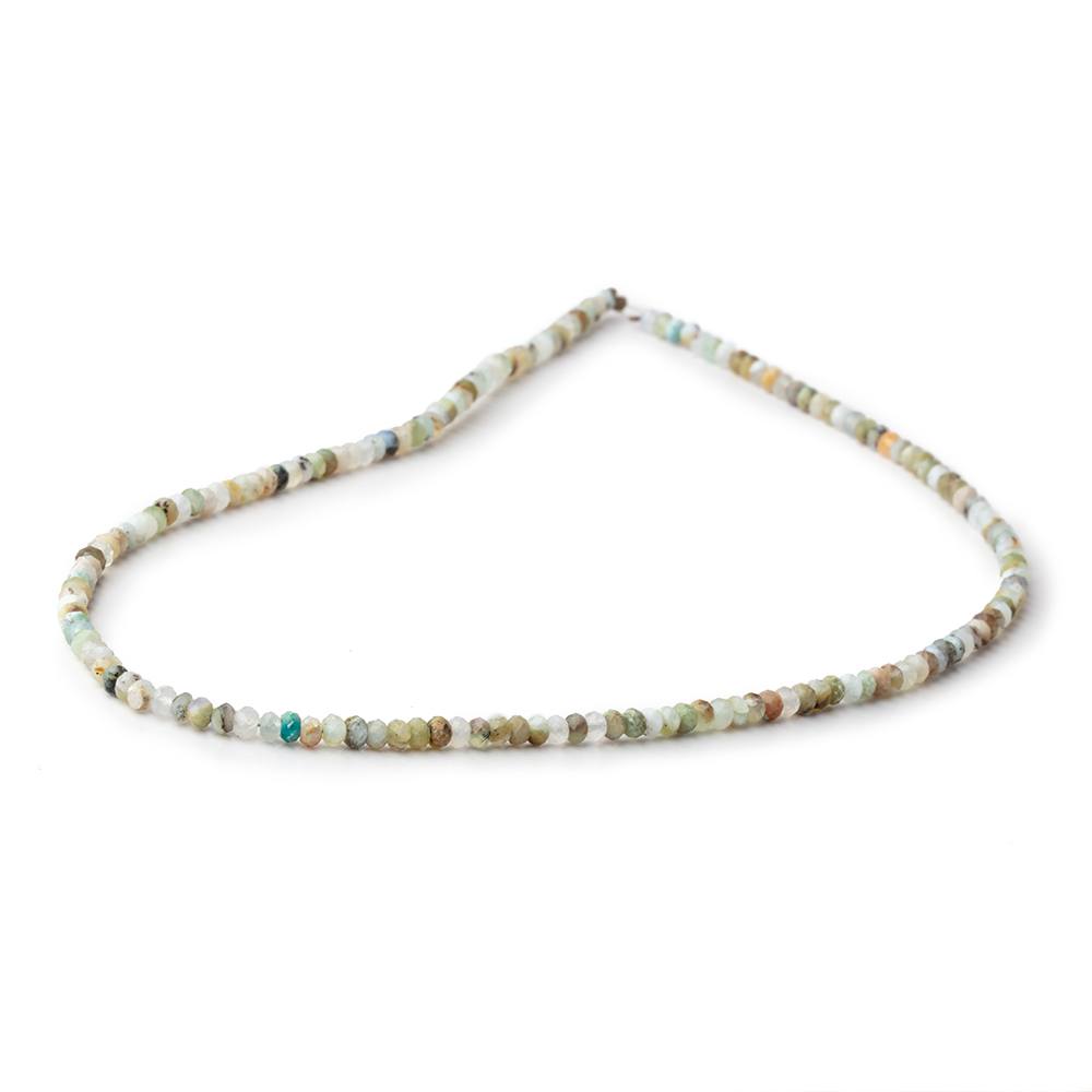 3.5mm Blue Peruvian Opal Micro Faceted Rondelle Beads 15.75 inch 168 pieces AA