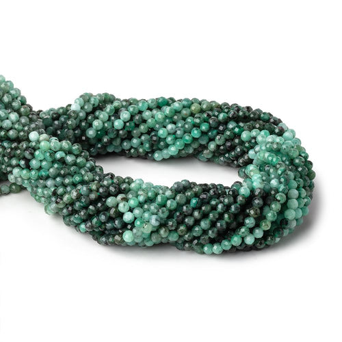 3.5mm Brazilian Emerald Micro Faceted Round Beads 12.5 inch 100 pieces