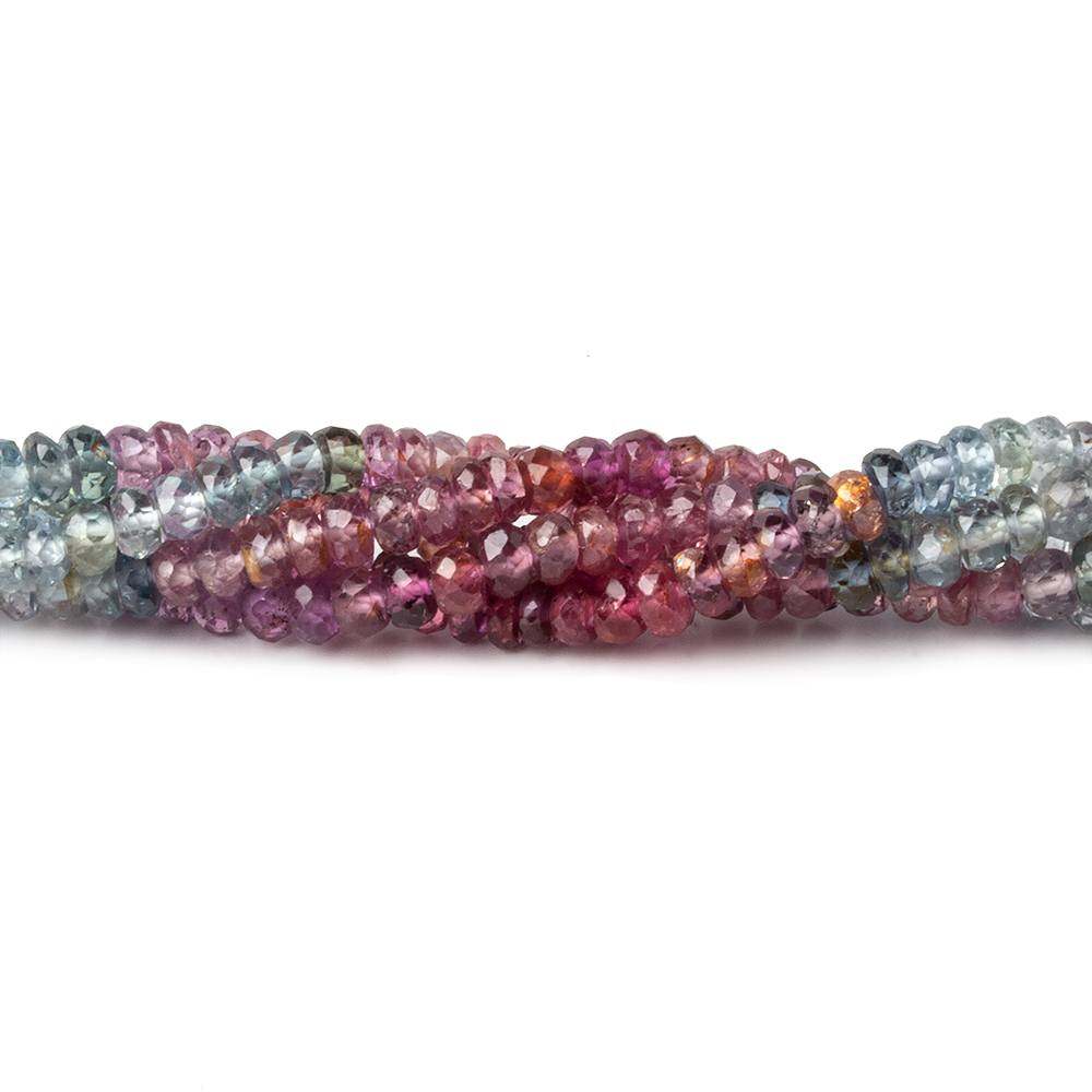 3.5mm Fancy Sapphire faceted rondelle 14 inches 171 Beads