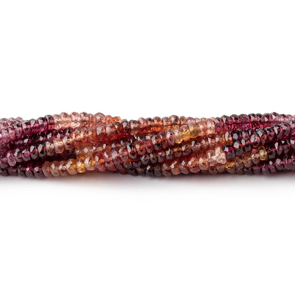 3.5mm Multi Color Spinel Faceted Rondelle Beads 15.5 inch 215 pieces AAA