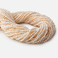 3.5mm Off White side drilled Baroque Freshwater Pearls 16 inch 155 pieces