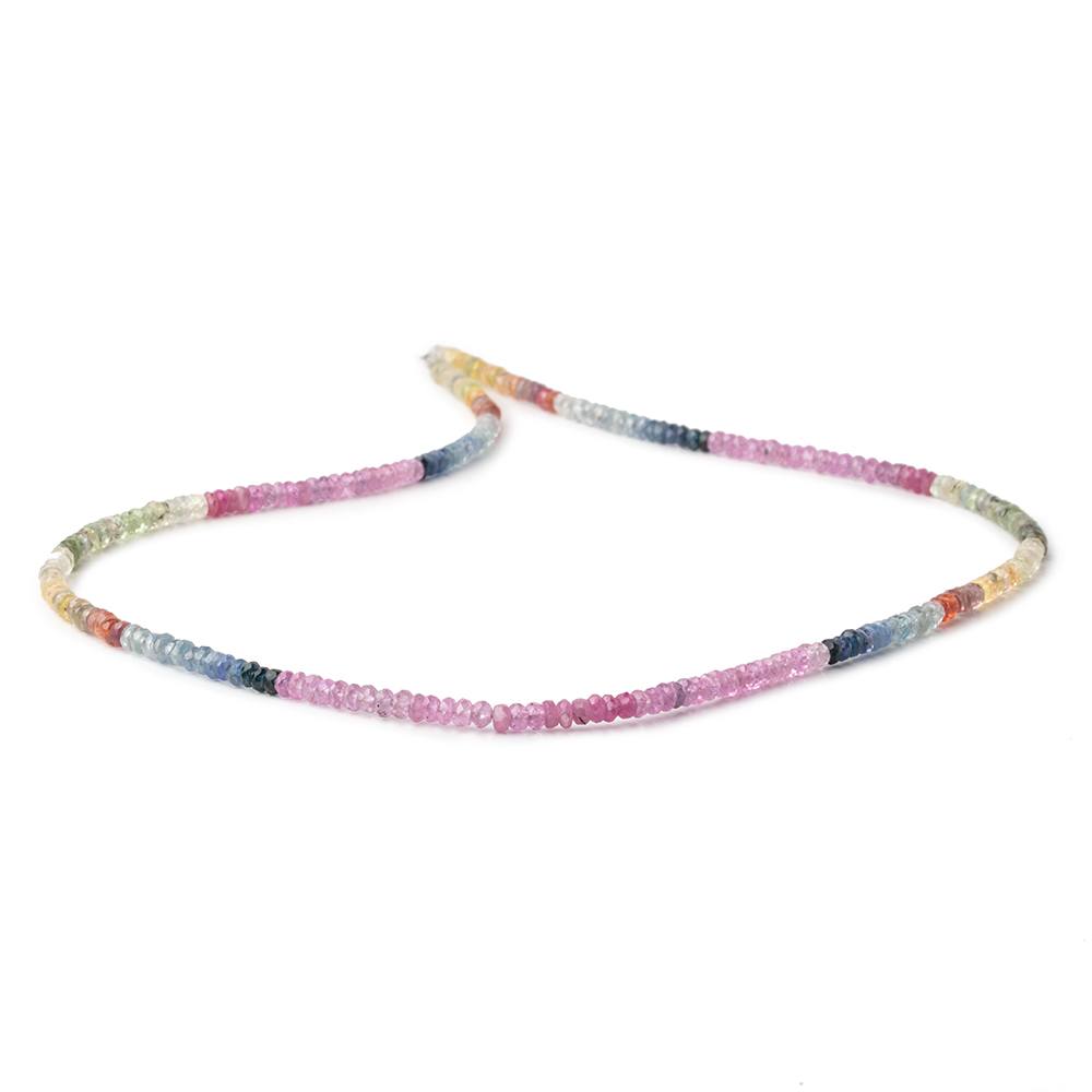3.5mm Ruby & Fancy Sapphire faceted rondelle beads 18 inch 256 pieces A