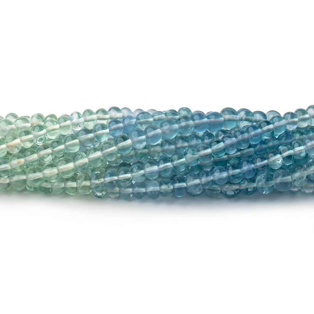 3.5mm Shaded Fluorite Plain Rondelle Beads 13 inch 121 pieces