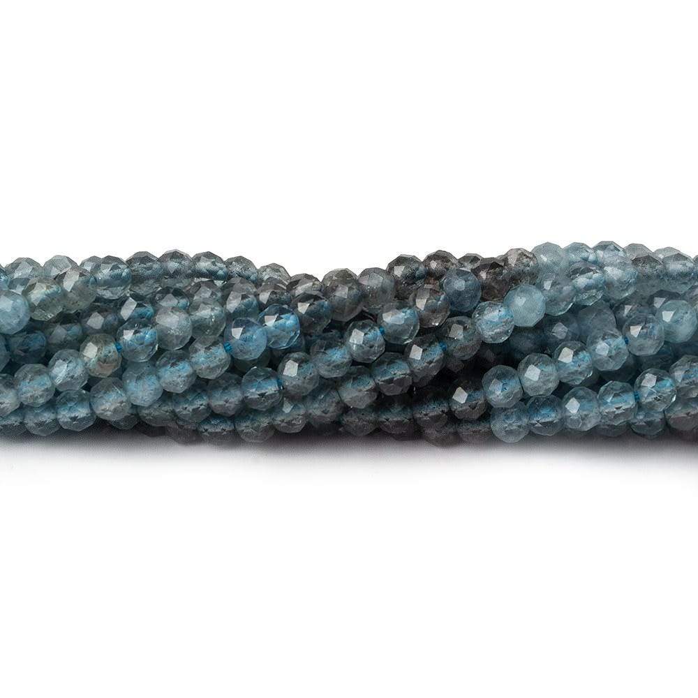 3.5mm Shaded Moss Aquamarine micro faceted round beads 13 inch 114 pieces