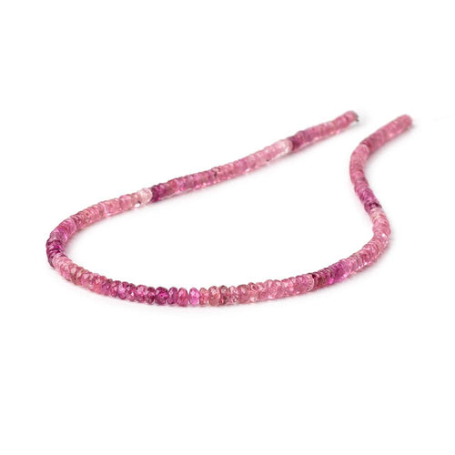 3.5mm Shaded Pink Tourmaline Faceted Rondelle Beads 14 inch 185 pieces AA