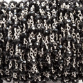3.5mm to 4mm Black Agate faceted rondelle Silver plated Chain by the foot 35 beads