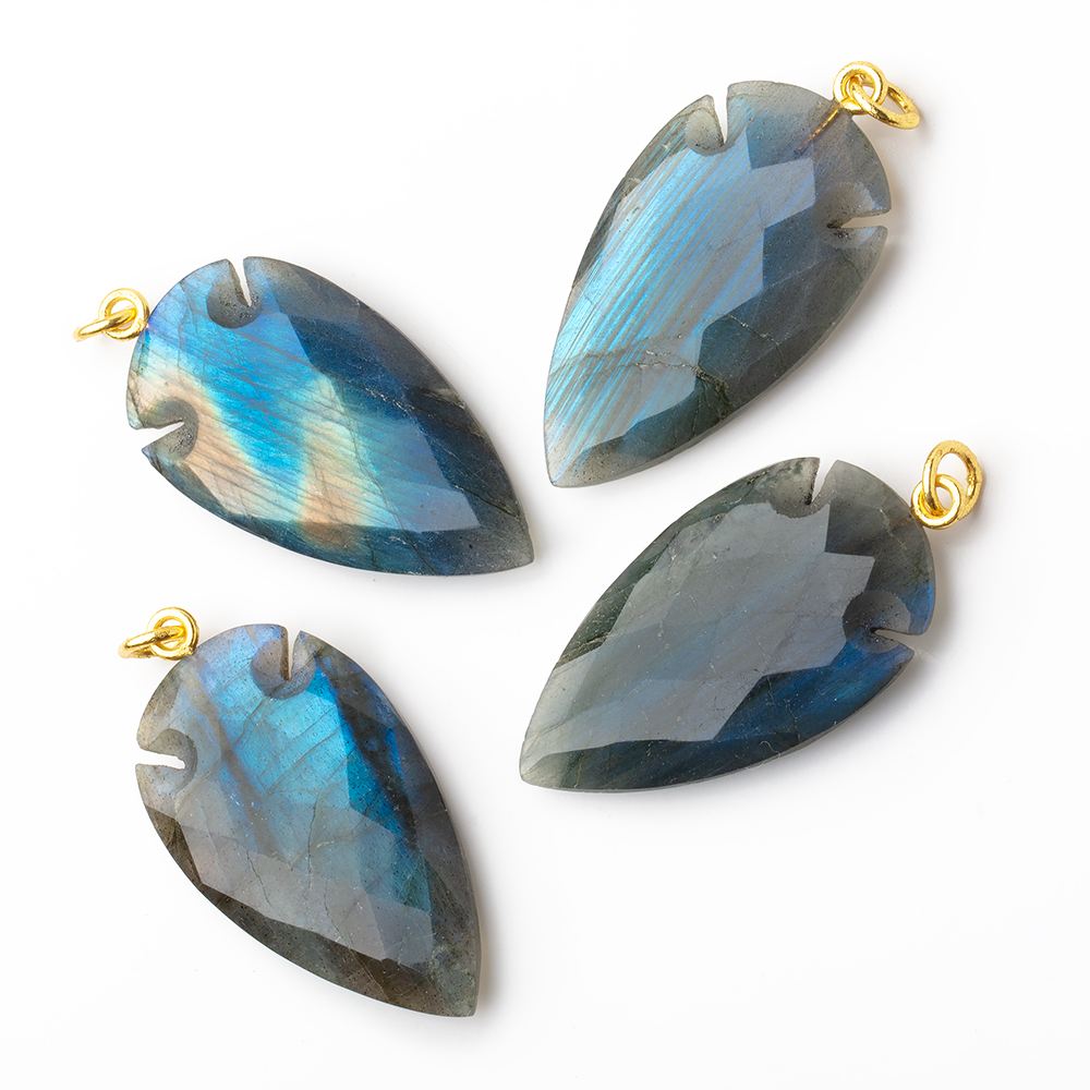 35x20mm Labradorite faceted Arrowhead Pendant 1 Focal