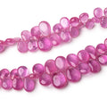 3.5x3-10.5x8.5mm Pink Sapphire Plain Pear Beads Set of 2 Strands AAA