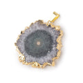 35x34mm Gold Leafed Amethyst Solar Quartz Slice Pendant 1 focal piece