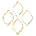 36x26mm Brushed Marquise Charm Set of 4 pieces