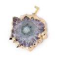 36x40mm Gold Leafed Amethyst Solar Quartz Slice Pendant 1 focal piece