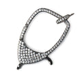 37x22mm Black Gold .925 Silver Pave CZ Lobster Clasp with CZ Ring 1 piece