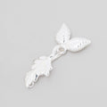 38x18mm Sterling Silver Hook and Eye Clasp with Leaves 1 piece