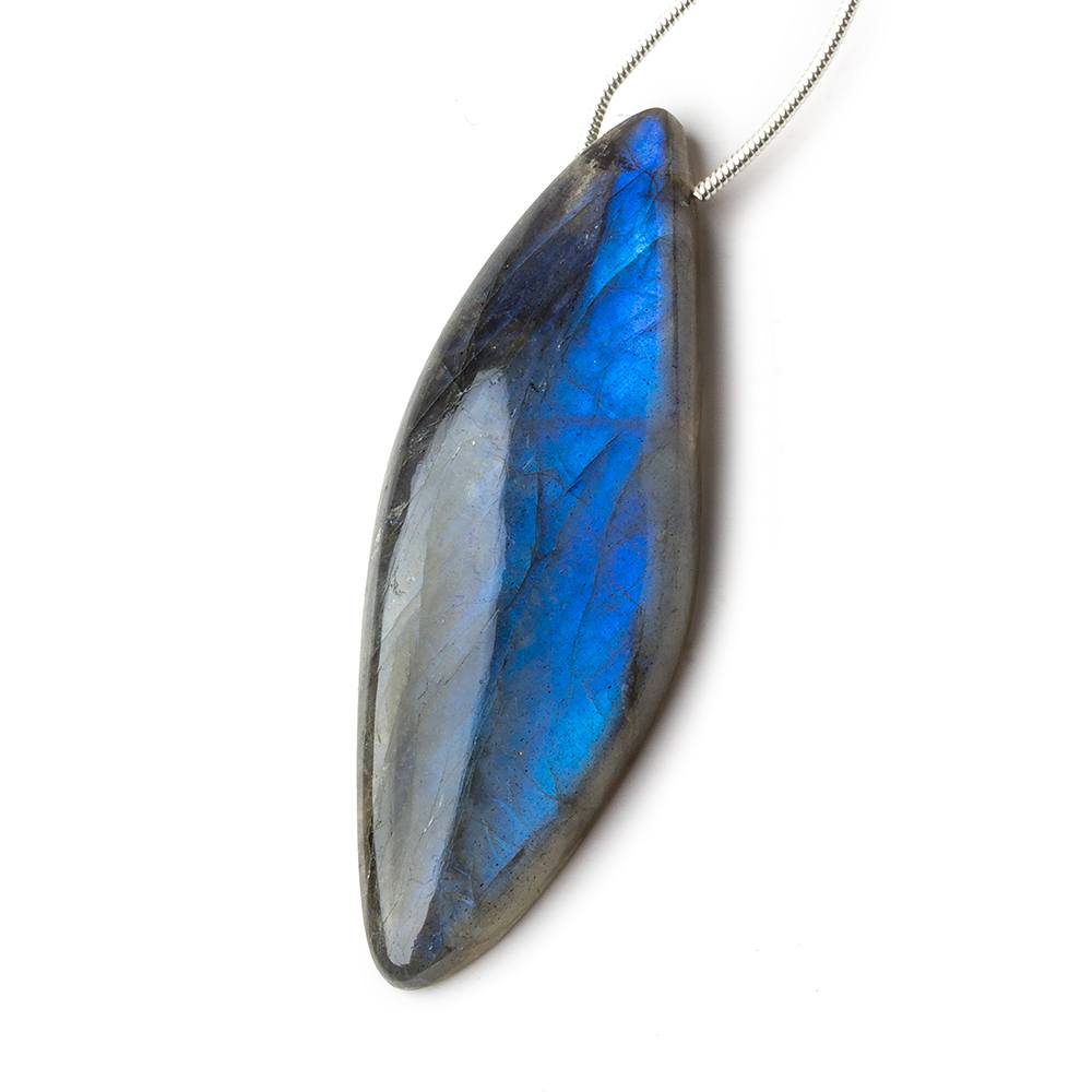38x22x7mm Neon Blue Labradorite fancy shape focal bead 1 piece