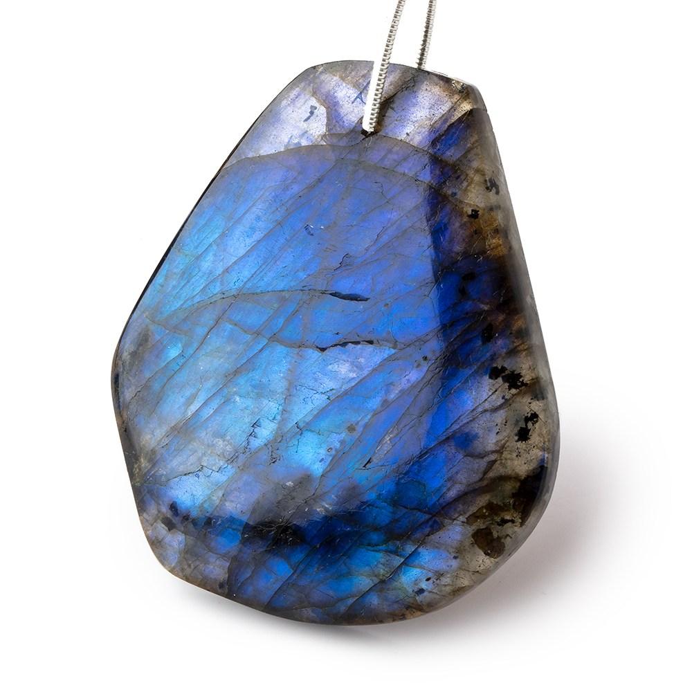 38x36mm Blue Flash Labradorite Plain Fancy Shape Focal Bead 1 piece