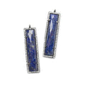 39x10.5mm Black Gold Bezel CZ and Lapis Lazuli Bar 1 ring Pendant 1 piece