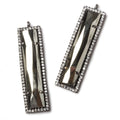 39x10.5mm Black Gold Bezel CZ and Pyrite Bar 1 ring Pendant 1 piece