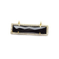39x10.5mm Vermeil Bezel CZ & Black Chalcedony Bar East-West Connector 1 piece