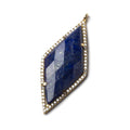 39x18mm Vermeil Bezeled White CZ and Lapis Lazuli Kite Pendant 1 piece