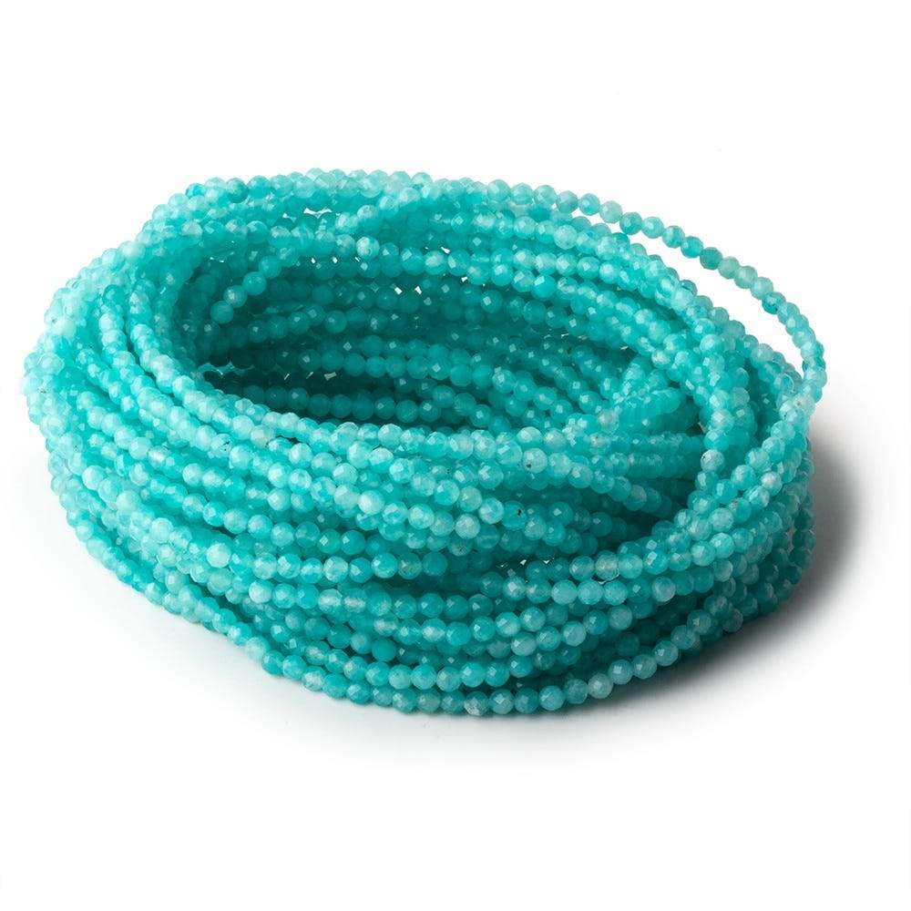 3mm Amazonite micro faceted round beads 16 inch 150 pieces