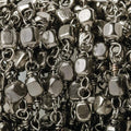 3mm Black Gold plated Cube Black Gold plated Chain by the foot