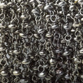 3mm Black Gold plated rondelle Black Gold plated Hand Wrapped Chain