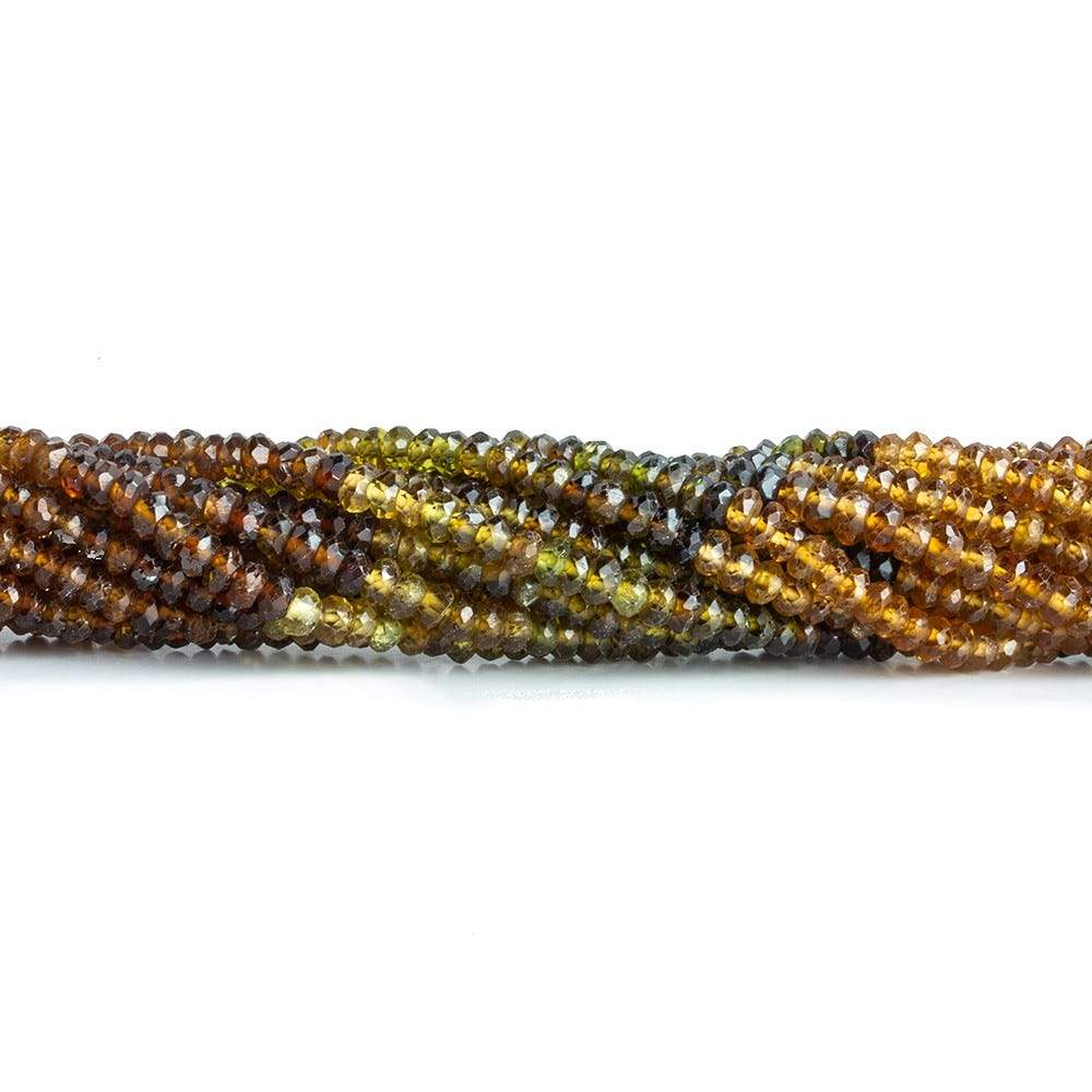 3mm Brown and Green Tourmaline Faceted Rondelle Beads 13 inch 175 pieces