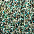 3mm Chinese Turquoise micro faceted round Silver Dangling Chain by the foot