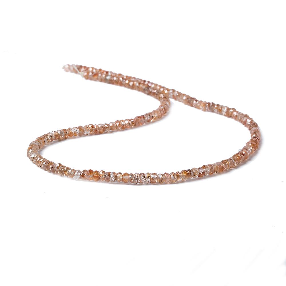 3mm Dark Rose' Zircon Faceted Rondelle Beads 14 inch 175 pieces