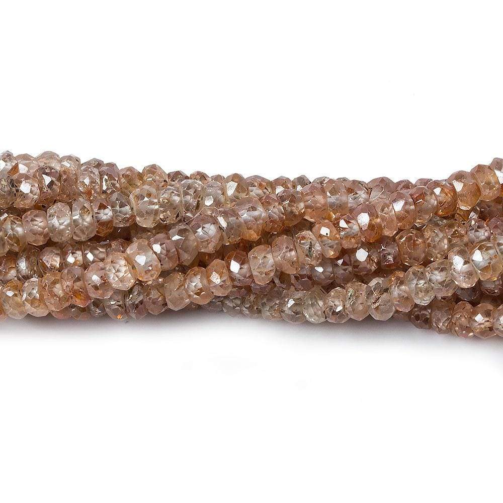 3mm Dark Rose' Zircon Faceted Rondelle Beads 14 inch 175 pieces