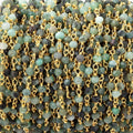 3mm Emerald Faceted Rondelles on Gold Plated Chain