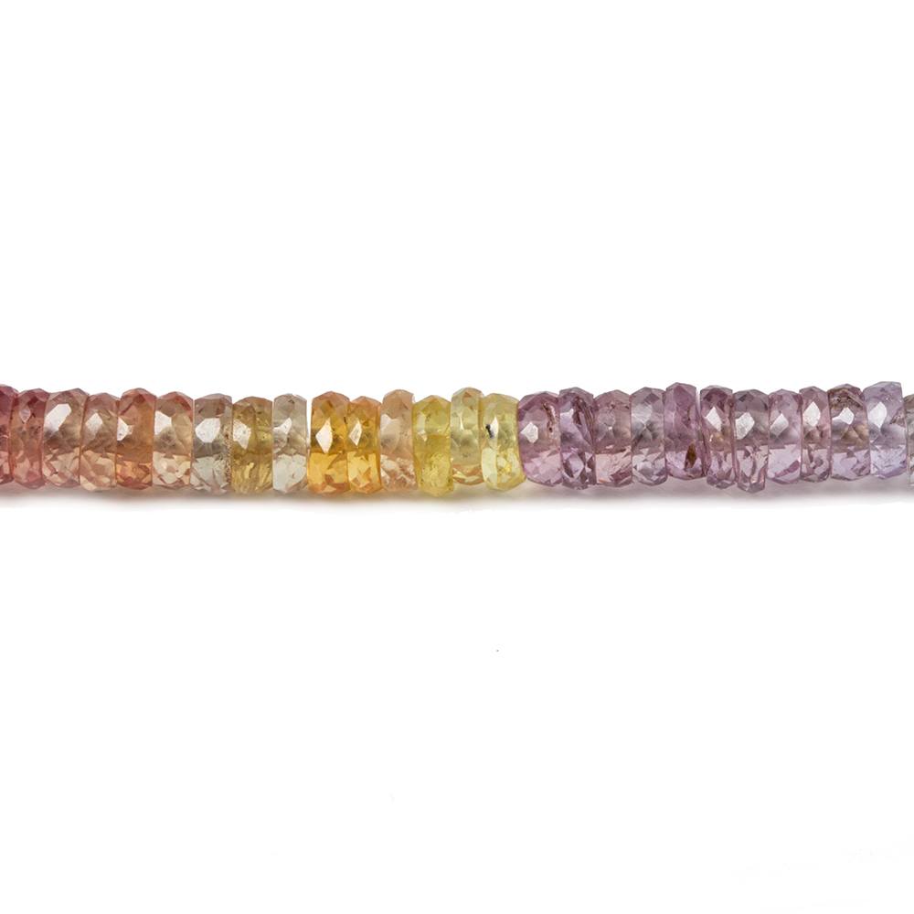 3mm Fancy Sapphire micro-faceted rondelle beads 16 inch 328 pcs AAA Grade