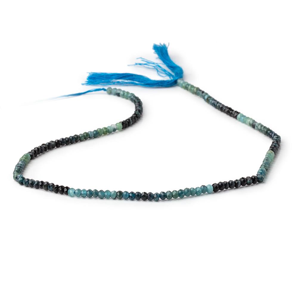 3mm Indicolite Tourmaline Micro Faceted Rondelle Beads 12.25 inch 150 pieces