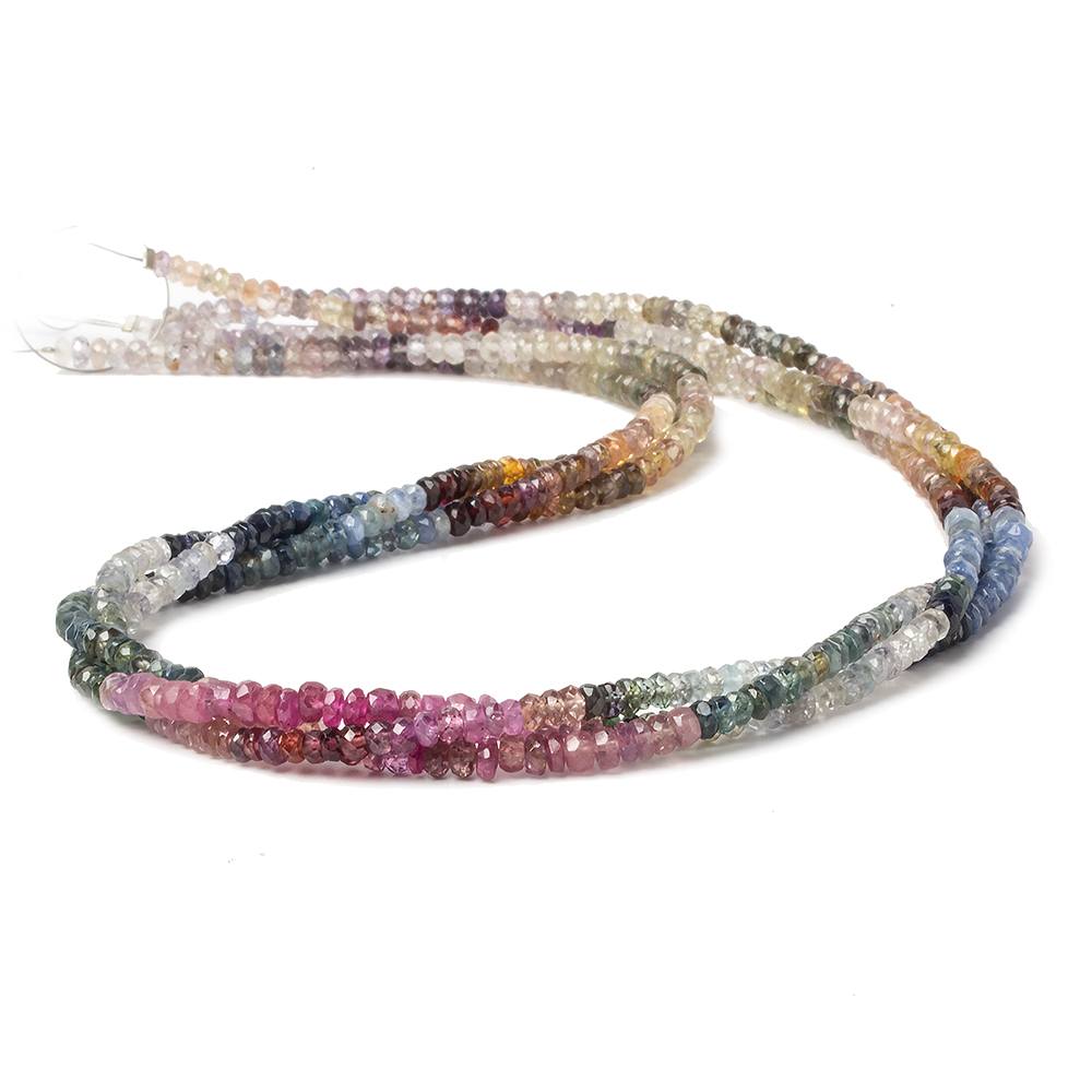 3mm Multi Color Sapphire Faceted Rondelle Beads 16 inch 210 pieces