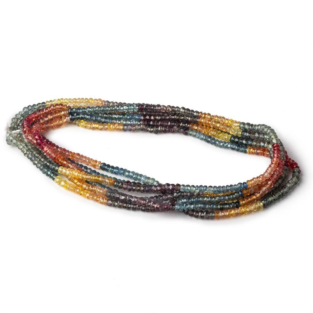 3mm Multi Color Sapphire Faceted Rondelle Beads 18 inch 250 pieces