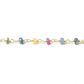 3mm Multi Color Sapphire faceted rondelle Vermeil Chain by the foot 45 pieces